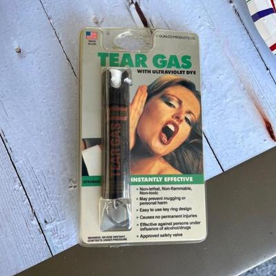 vintage tear gas for personal protection--somehow I find something wrong with the picture on the packaging