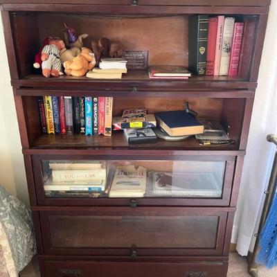 antique lawyer's bookcase with glass doors