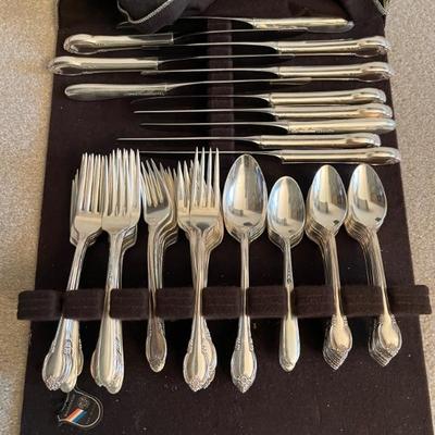 set of silver-plate flatware