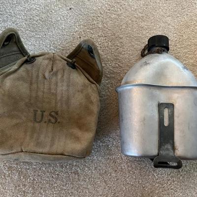 1944 SMCO US Army canteen with cover and canteen cup, WW2
