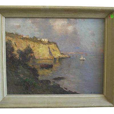 MARIO MARESCA (1877-1959) COASTAL HARBOR OIL PTG