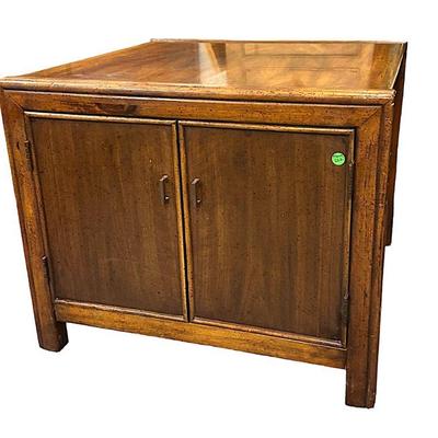 VINTAGE MCM TWO DOOR END TABLE`