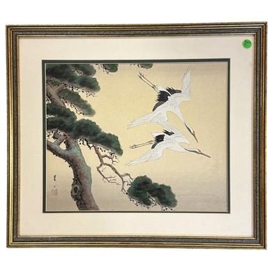JAPANESE WATERCOLOR CRANES