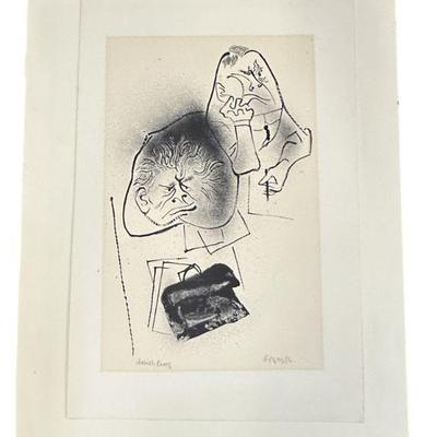 BUSINESS MEETING BY WILLIAM GROPPER ARTIST PROOF