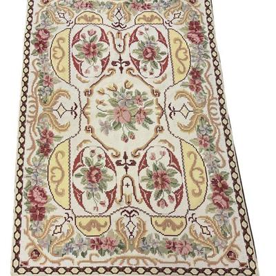 HAND KNOTTED VINTAGE AUBUSSON RUG