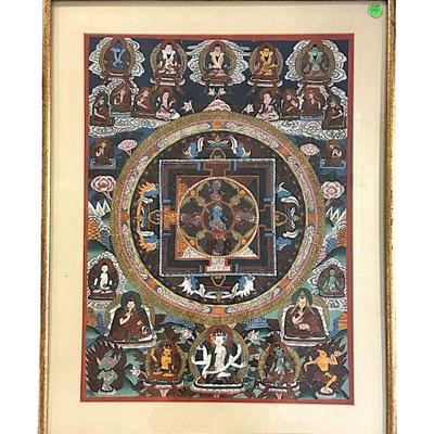 TIBETAN BUDDHIST HAND PAINTED MANDALA