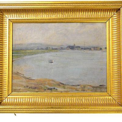 OIL ON BOARD COASTAL LANDSCAPE D. SMART