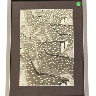RARE SHIRO KASAMATSU DEER WOODBLOCK first edition
