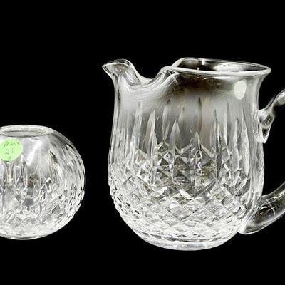 2 WATERFORD LISMORE PITCHER & ROSE BOWL