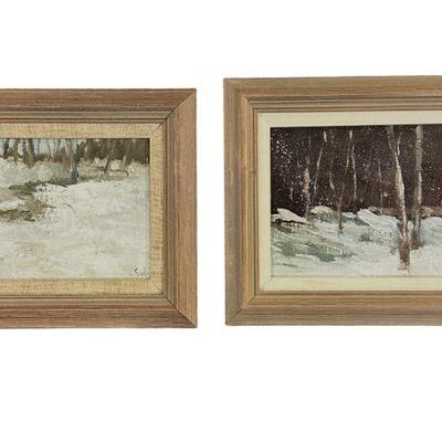PAIR JEAN LAY SAULS (1921-2011) WINTER OILS