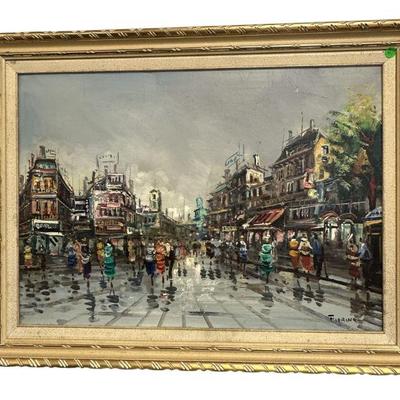 MCM FRENCH IMPRESSIONIST PARISIAN STREET SCENE