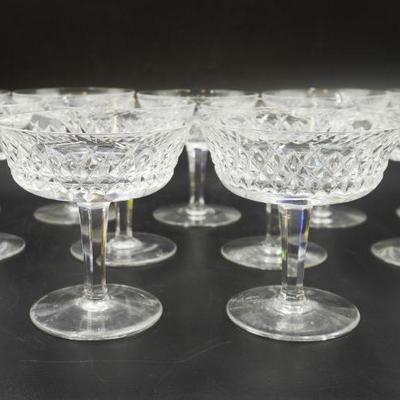 11 WATERFORD CRYSTAL ALANA CHAMPAGNES / TALL SHERBETS