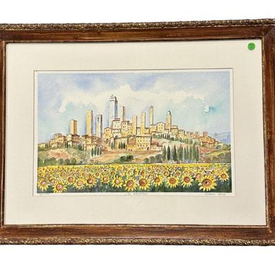SAN GIMIGNANO, ITALY WATERCOLOR -MILANOV