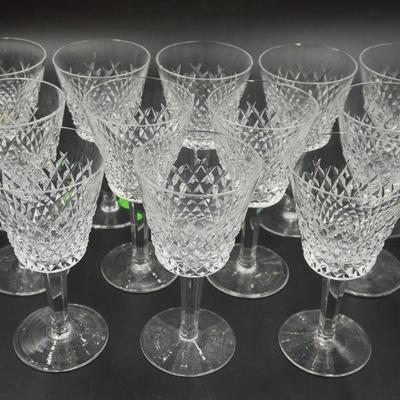 12 WATERFORD CRYSTAL ALANA CLARET WINE GLASSES