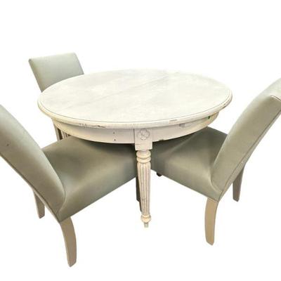 SWEDISH GUSTAVIAN STYLE EXTENDING PAINTED DINING TABLE