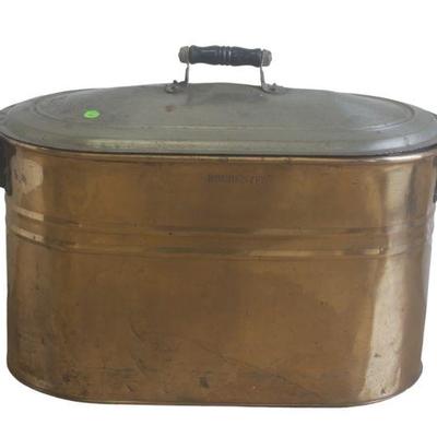 LARGE ROCHESTER COPPER TUB W GLASS INSERT