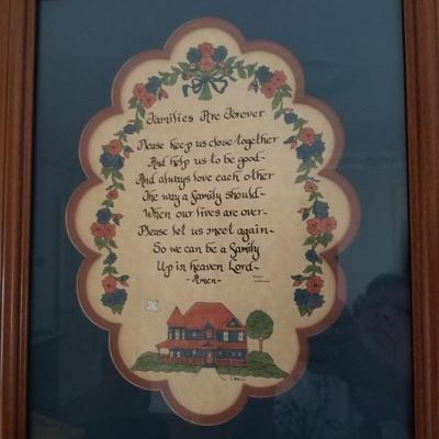 Framed sentimental verse ft