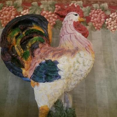 Ceramic rooster figurine