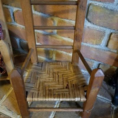 Primitive chair/ woven seat