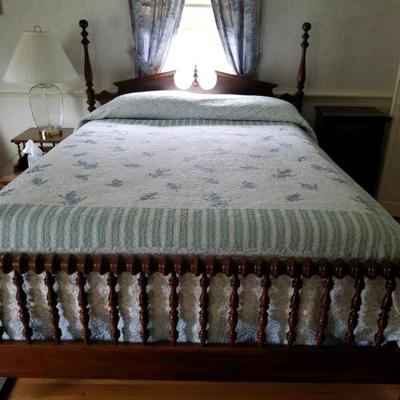 Q-size bed - clean mattress & bedding included free