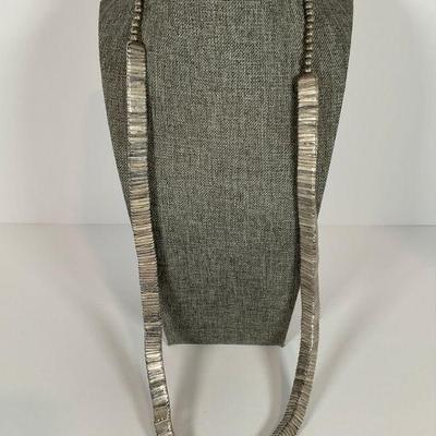 Silver tone Stacked  triangle Bead Necklace