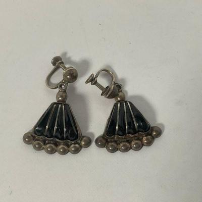 Onyx/Sterling Earrings