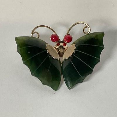 Jadeite Butterfly pin/Brooch