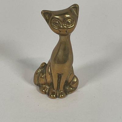 Brass Cat Paperweight