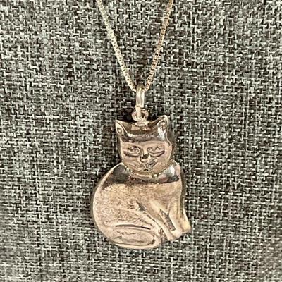 Sterling Cat Pendant/Necklace