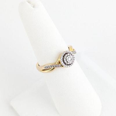 Sterling Silver & Diamond Halo Ring