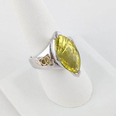 Laura Ramsey 14K White & Yellow Gold Lemon Lime Quartz Ring