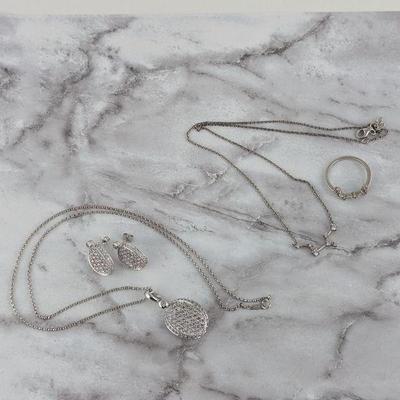 Two Sets of Matching Sterling Silver Jewelry