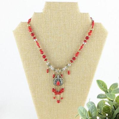 American West by Relios Inc. Carolyn Pollack Red Coral Necklace & Enhancer