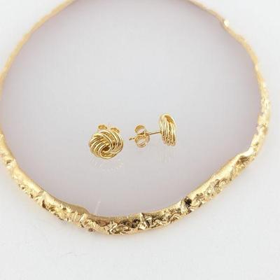  18K Yellow Gold Knot Stud Earrings