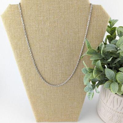 14K White Gold Singapore Chain Necklace 
