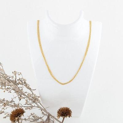 18K Yellow Gold Five Strand Chain Necklace
