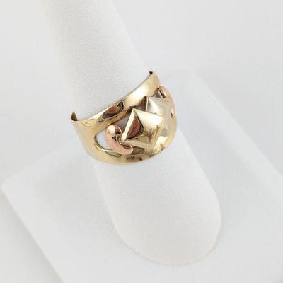 14K Tri-Colored Gold Ring