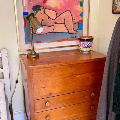 One of five antique/vintage blanket chests