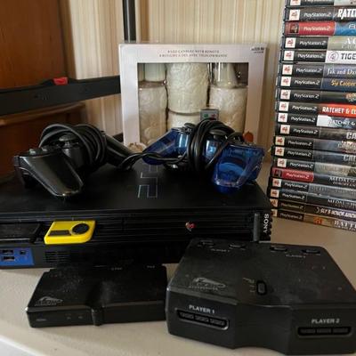 PS2 with controllers and accessories