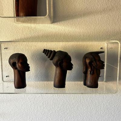 African carved heads 