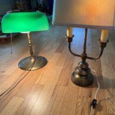 Two Vintage Desk & Table Lamps