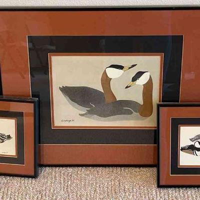 3 Framed Duck Prints
