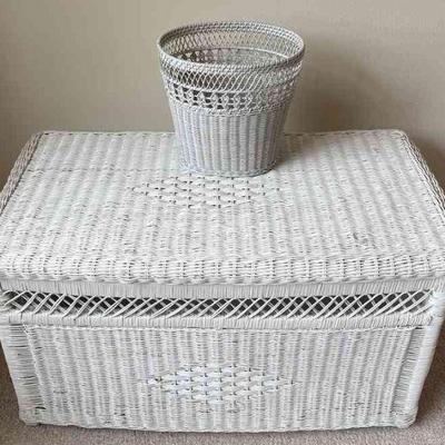 Wicker Chest & Waste Basket
