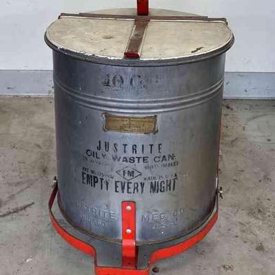 Vintage Justrite Oily Waste Can
