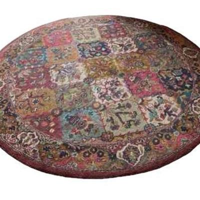 Beautiful Quality Made Multi Color Round Entry Rug
