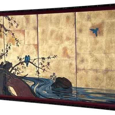 Stunning Framed Asian Wall Art * 4 Panels/Mounted/Double-Matted

