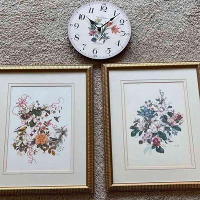 2 Cyndy Callog Framed Prints & Clock
