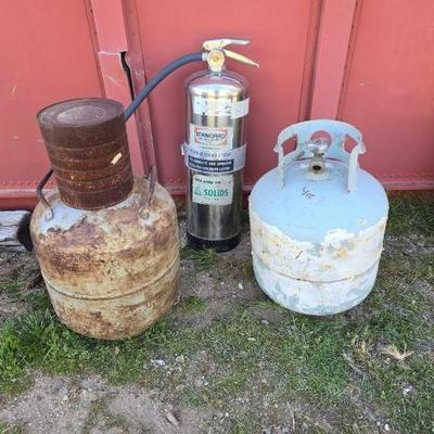 #4534 â€¢ Two Propane Tanks and Fire Extinguisher
