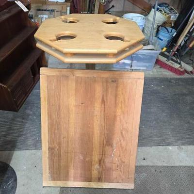 #2386 â€¢ Octoganal Table with Cup Holders and Cutting Board
