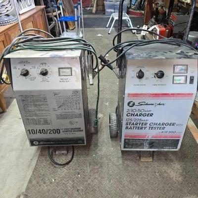 #2046 â€¢ Two Schumacher Batter Chargers
